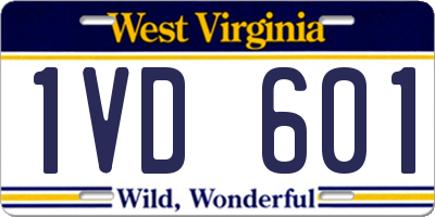 WV license plate 1VD601
