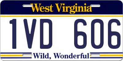 WV license plate 1VD606