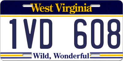 WV license plate 1VD608
