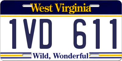 WV license plate 1VD611