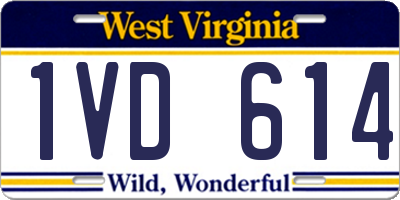 WV license plate 1VD614
