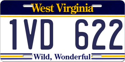 WV license plate 1VD622
