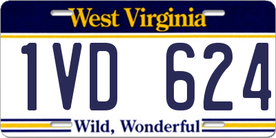 WV license plate 1VD624