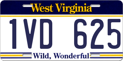 WV license plate 1VD625