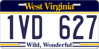 WV license plate 1VD627