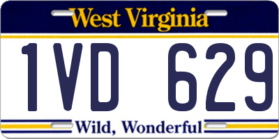 WV license plate 1VD629