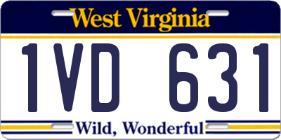 WV license plate 1VD631