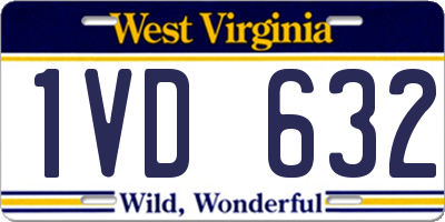 WV license plate 1VD632