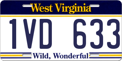 WV license plate 1VD633