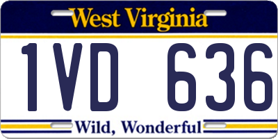 WV license plate 1VD636