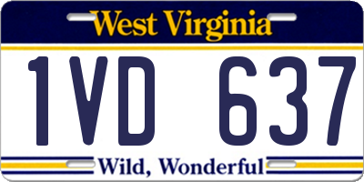WV license plate 1VD637