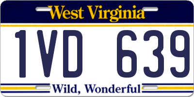 WV license plate 1VD639