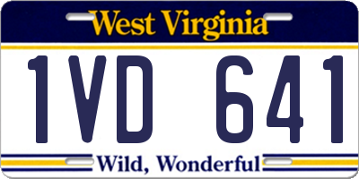WV license plate 1VD641