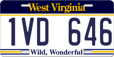 WV license plate 1VD646