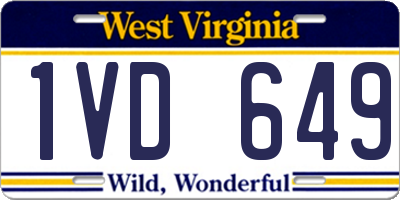 WV license plate 1VD649