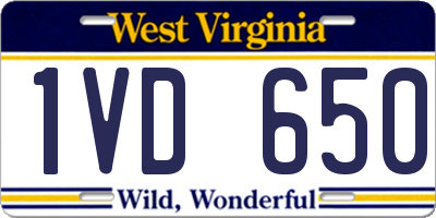 WV license plate 1VD650