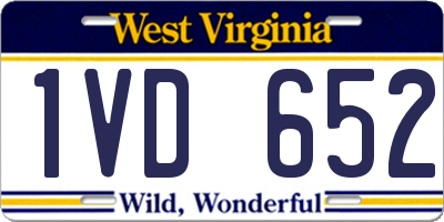 WV license plate 1VD652