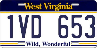 WV license plate 1VD653