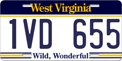 WV license plate 1VD655