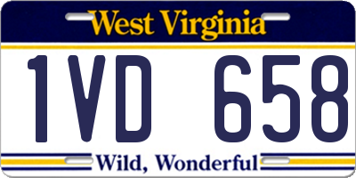 WV license plate 1VD658
