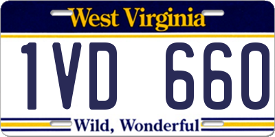 WV license plate 1VD660