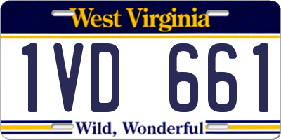 WV license plate 1VD661