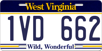 WV license plate 1VD662