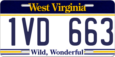 WV license plate 1VD663