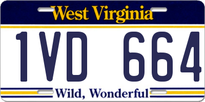 WV license plate 1VD664