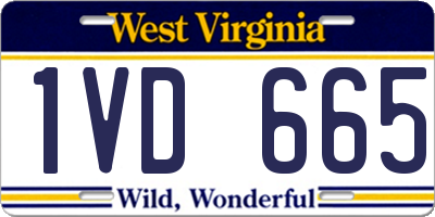 WV license plate 1VD665