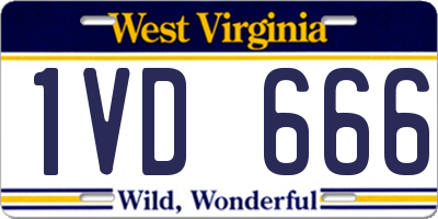 WV license plate 1VD666