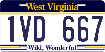 WV license plate 1VD667