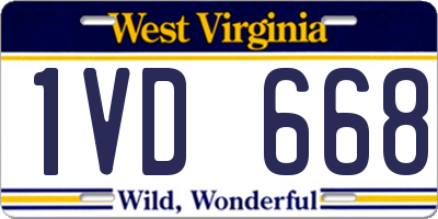 WV license plate 1VD668