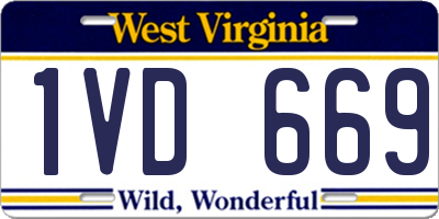 WV license plate 1VD669
