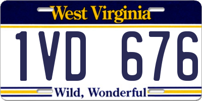 WV license plate 1VD676