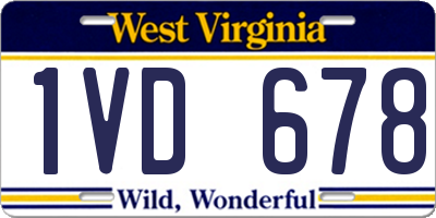 WV license plate 1VD678