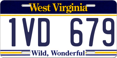 WV license plate 1VD679