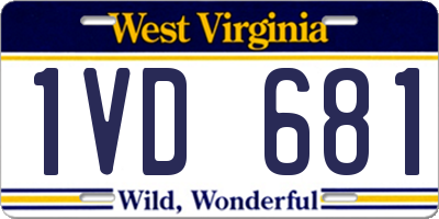 WV license plate 1VD681