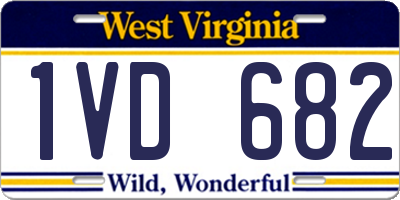 WV license plate 1VD682