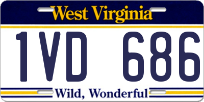 WV license plate 1VD686