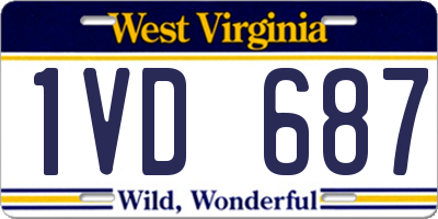 WV license plate 1VD687