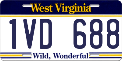 WV license plate 1VD688