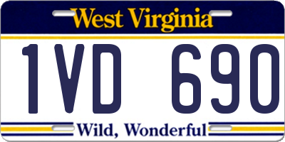 WV license plate 1VD690