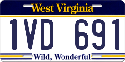 WV license plate 1VD691