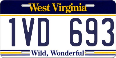 WV license plate 1VD693