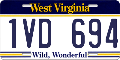 WV license plate 1VD694