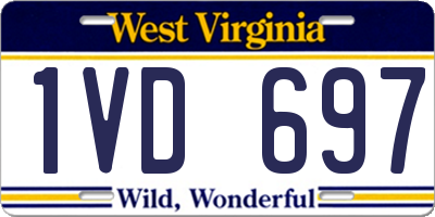 WV license plate 1VD697