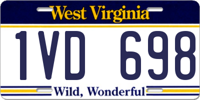 WV license plate 1VD698