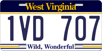 WV license plate 1VD707