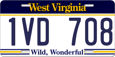 WV license plate 1VD708